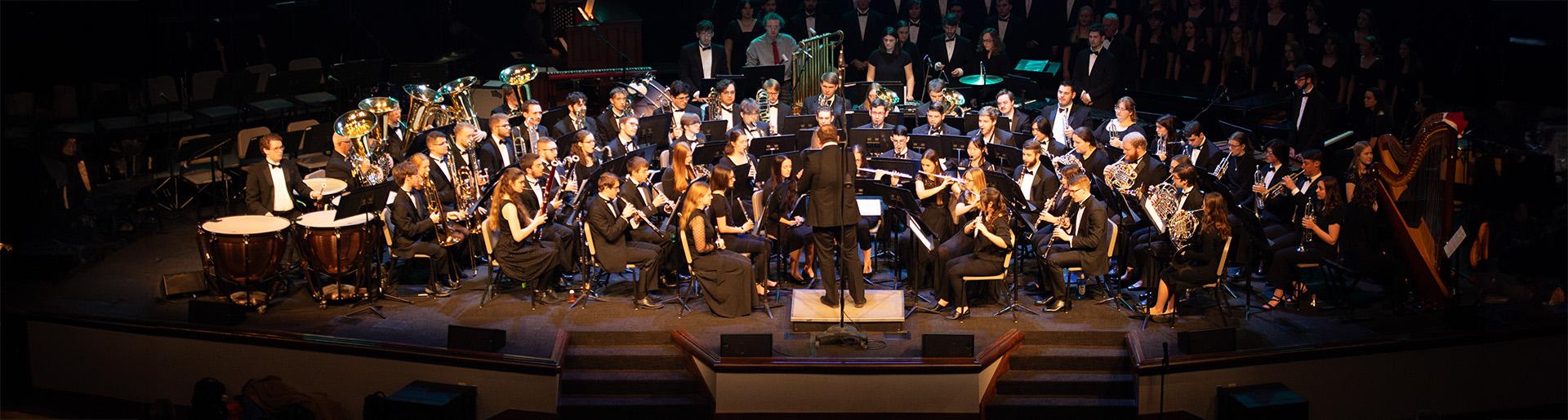 The Cedarville University orchestra plays songs of worship in celebration of the birth of Jesus at the annual Community Christmas Concert.